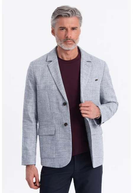 Сако с лен и джобове с капаче