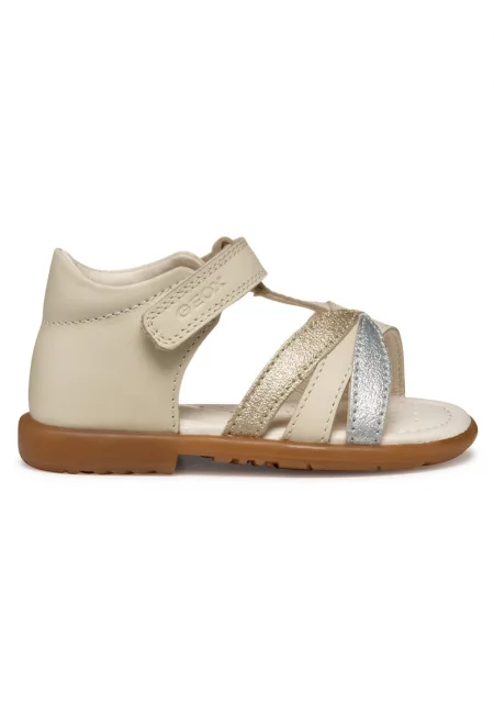 Сандали за момиче - B5521A-085QD -  Естествена кожа - Бежов - Бежов