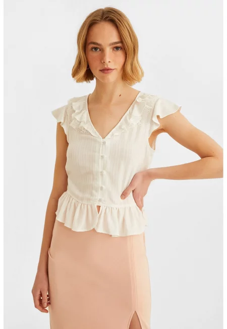 Шпиц блуза с дипли