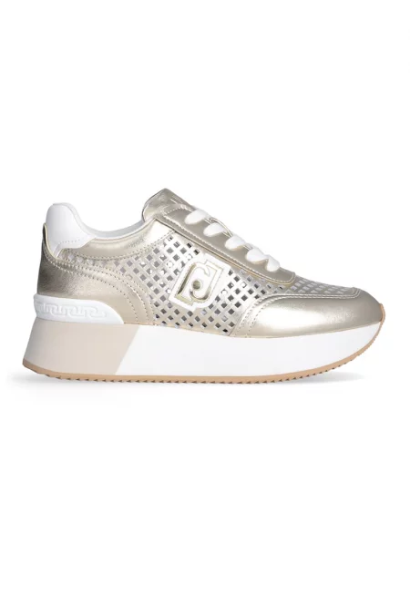 Спортни обувки от еко кожа и кожа - Златист