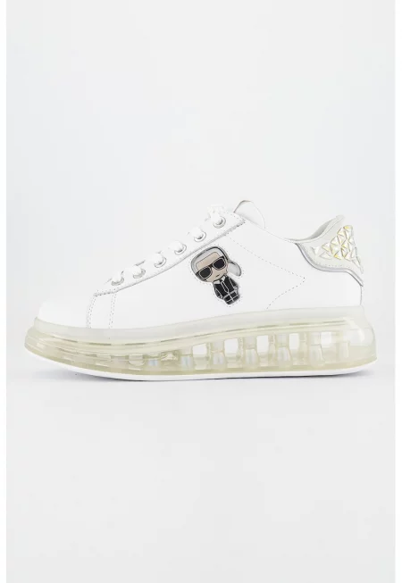 Спортни обувки с кожа - Бял