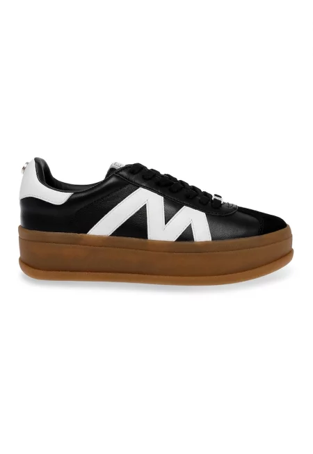 Спортни обувки с връзки - Бял/Черен