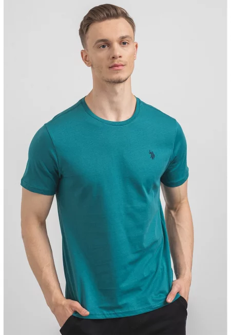 U.S. Polo Assn - Памучна тениска с овално деколте