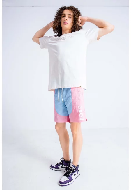 Унисекс къс панталон с регулируема талия - Лавандула/Розово