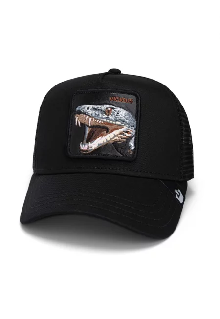 Унисекс шапка тип Trucker с бродерия - Черен/Кафяв/Въглен сиво