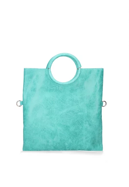 Велурена чанта Velvet с презрамка - Аквамарин синьо