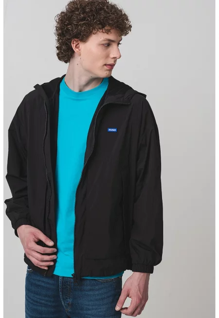 Яке с качулка и цип - Черен