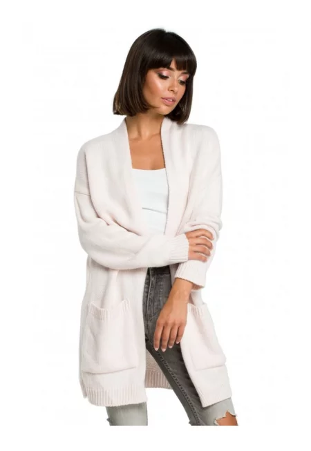 Жилетка с дълги ръкави - Акрил - Пудрово розово - Един размер