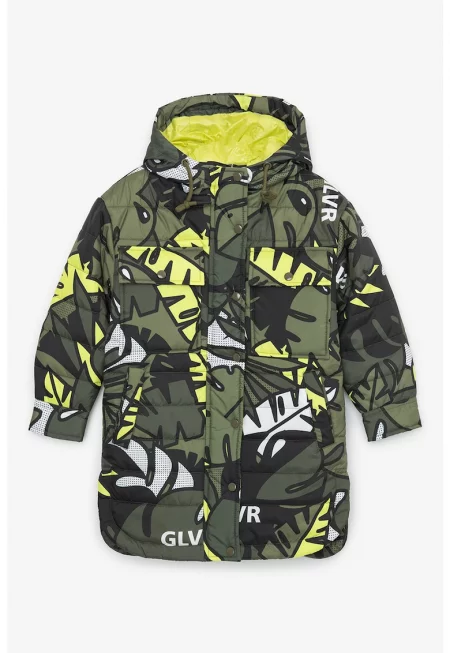 Зимно яке с качулка и джобове