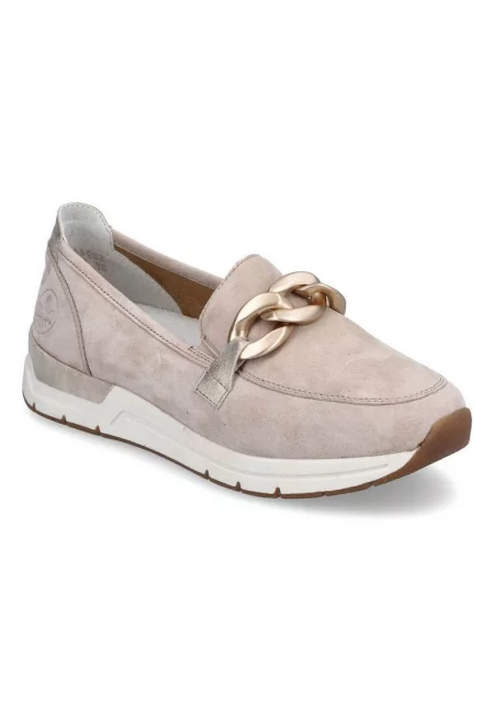 Бежови слипони мокасини Rieker 58944-60