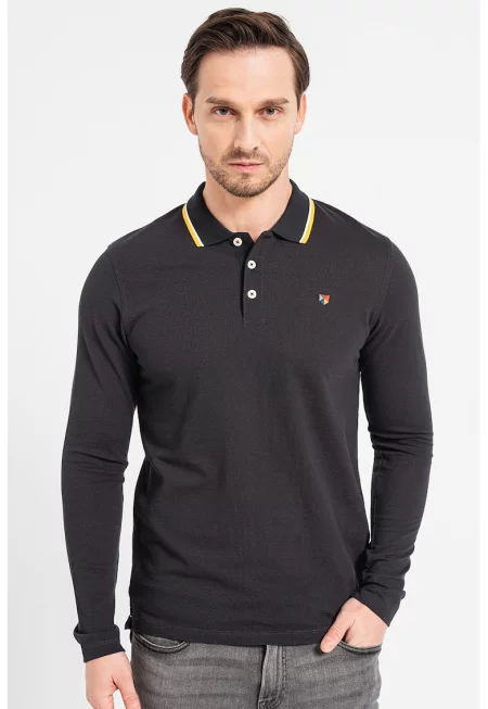 Блуза Luwin с яка и контрасти - Жълт/Избеляло черно