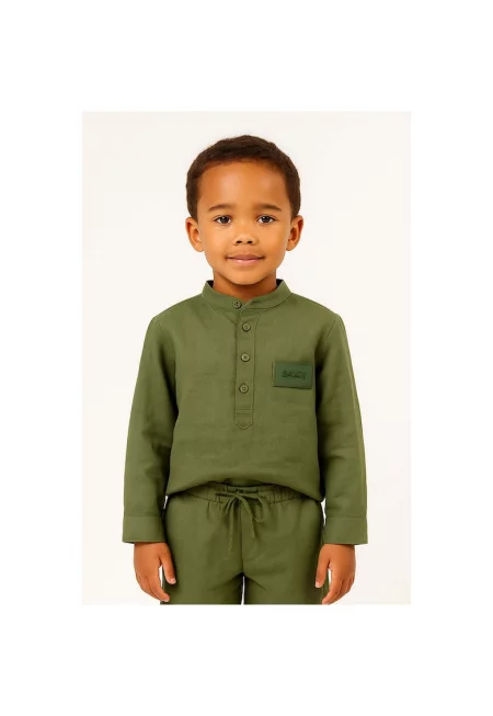 Блуза с лен с копчета