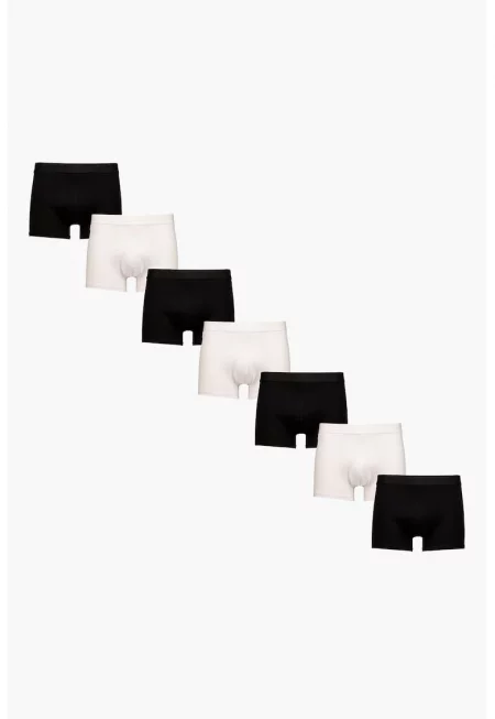 Боксерки с органичен памук - 7 чифта - Черен/Бял