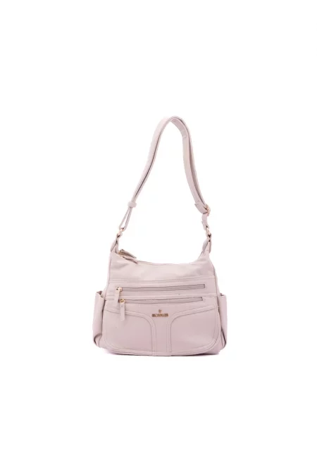 Чанта през рамо от еко кожа - Светло бежово