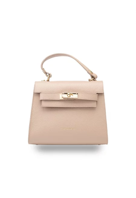 Дамска чанта -  естествена кожа - розова