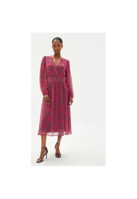 Дамска рокля -  304345906 - Рециклиран полиестер - Розов - Розово