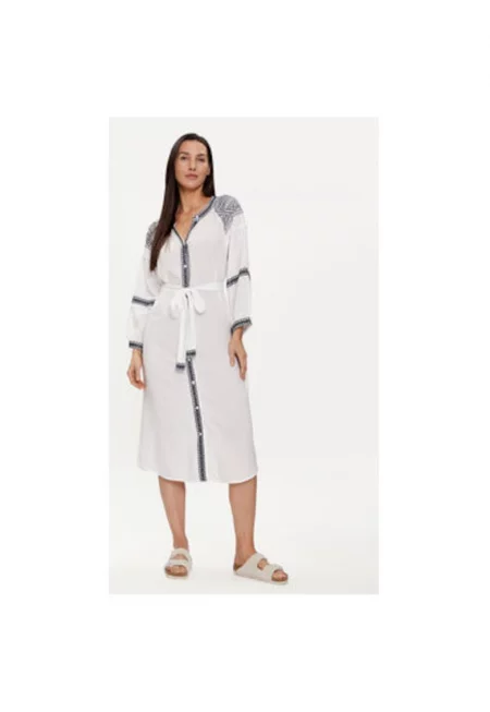 Дамска рокля - Мелиса Одабаш - 303700799 - Вискоза - Бяла