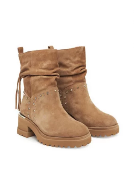 Дамски боти -  естествена кожа - Кафяв