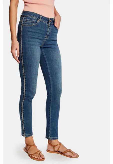 Дамски дънки -  303917654 - Памук/Рециклиран полиестер - Син