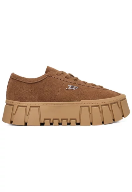 Дамски маратонки -  Tjw Platform Sneaker Suede - Естествена кожа - Кафяв - Кафяв