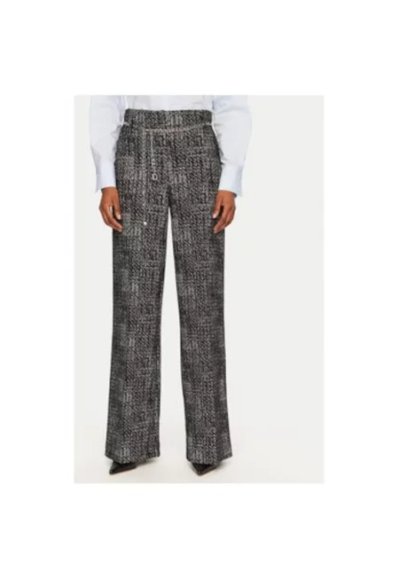 Дамски панталон -  304217067 - Полиестер/Памук - Сив - Сив