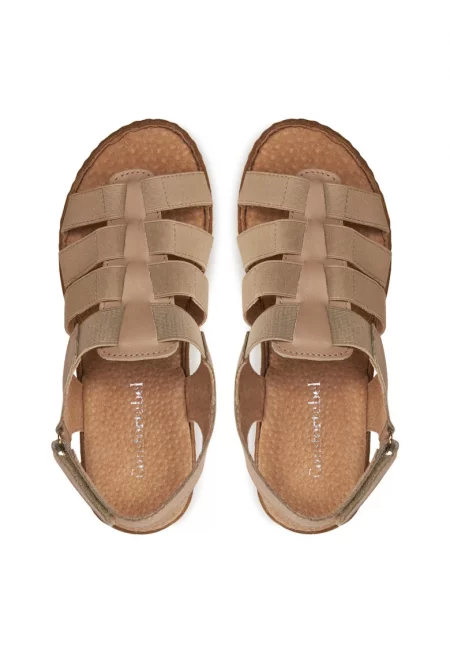 Дамски сандали -  786519 - Естествена кожа - Бежови