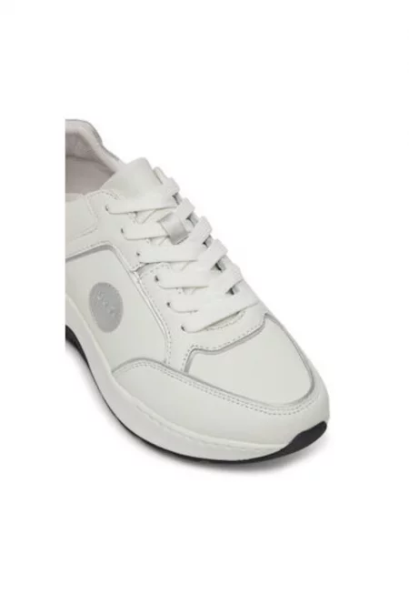 Дамски спортни обувки - 96512 -  Естествена кожа - 41 EU - Бяло/Сребристо - Бял/Сребрист