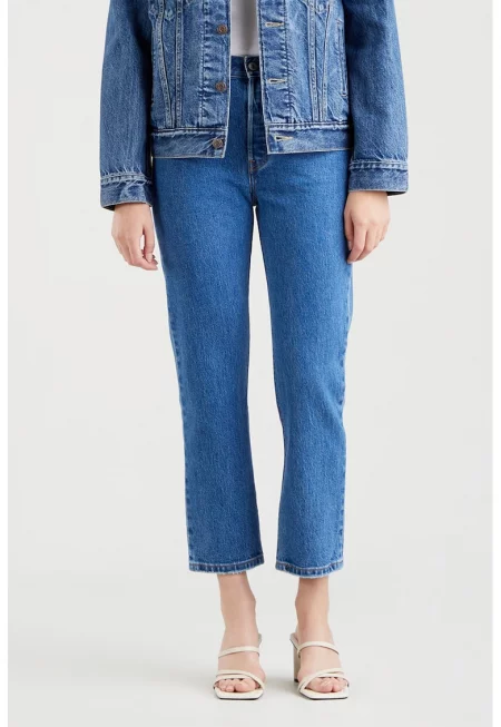 Дънки 501® над глезена с висока талия - Пастелносин