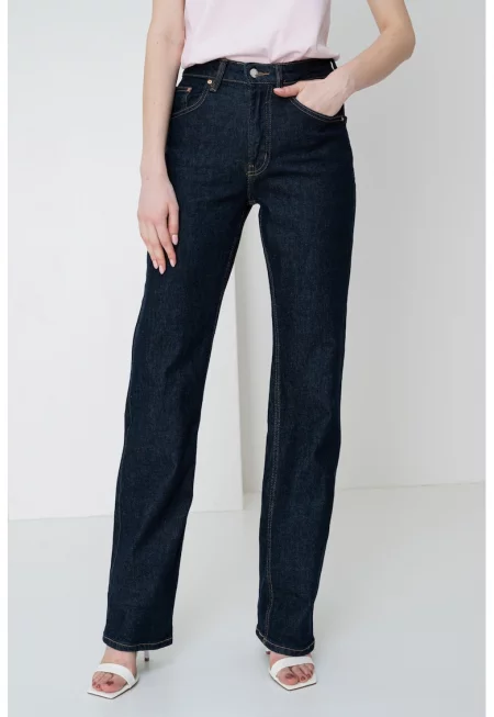 Дънки с широк крачол и 5 джоба - Тъмносин