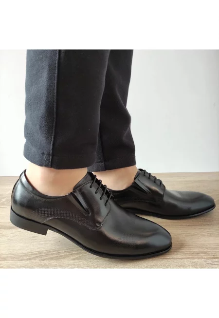 Елегантни мъжки обувки  003-3 Black - черни - Черен