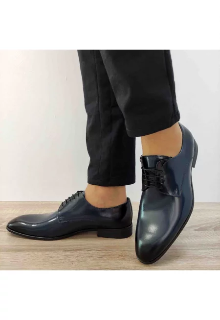 Елегантни мъжки обувки  8520-1287-00S01 синьо - лакирано синьо
