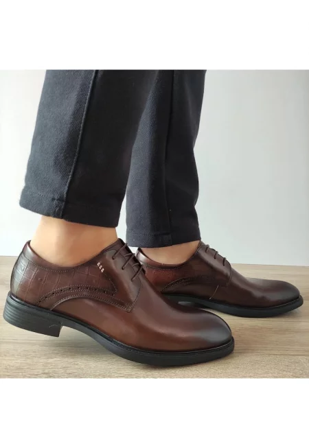 Елегантни мъжки обувки  Tkh1352 Brown - Кафяви - Кафяв