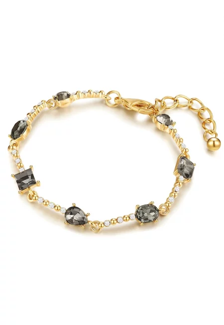 Гривна с 14К злато и кристали - Златист