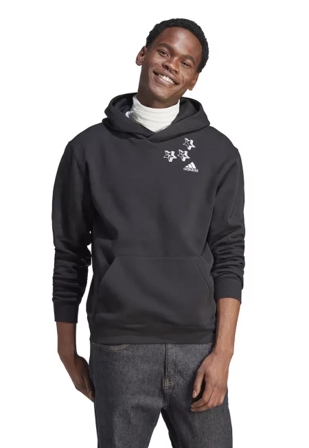 Худи с джоб кенгуру Scribble - Черен