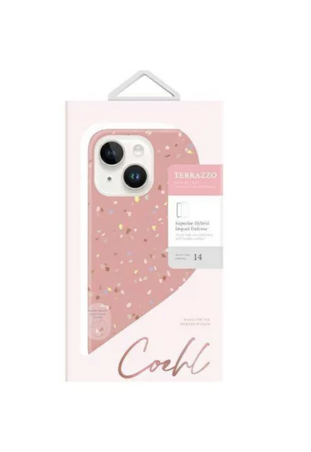 Калъф  Coehl Terrazzo - За iPhone 14 - Coral Pink