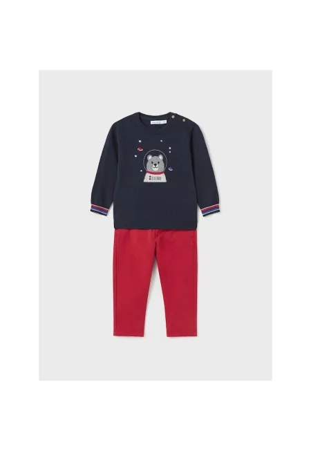 Комплект пуловер и панталон за момче -  303270537 - Памук