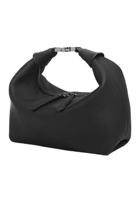 Кожена конвертируема чанта за рамо Caro - Избеляло черно