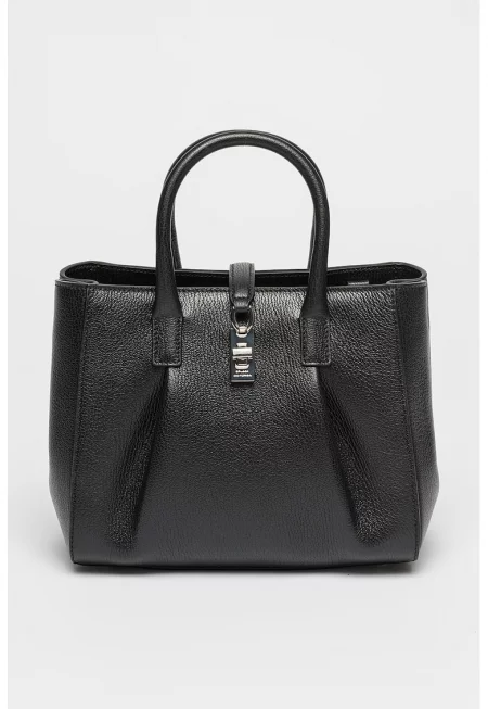 Кожена ръчна чанта Milan Satchel - Черен