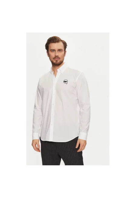 Мъжка риза -  305240835 - Памук - Бяла - Бял