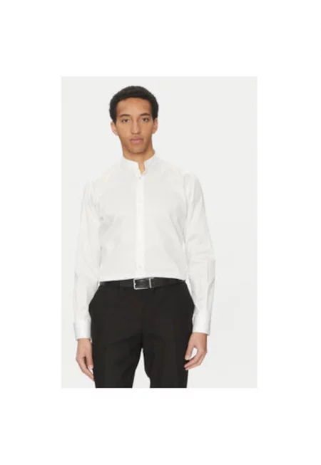 Мъжка риза  605035 552602 - памук - бяла