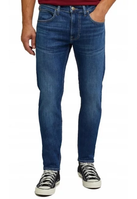 Мъжки дънки Luke с кройка Slim Tapered и средна талия сини 60919 - Тъмносин