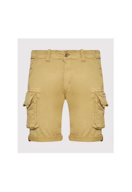 Мъжки къси панталони  176203 - памук - бежов
