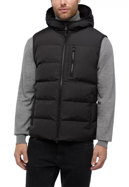 Непромокаем елек Snake с вата и качулка - Черен