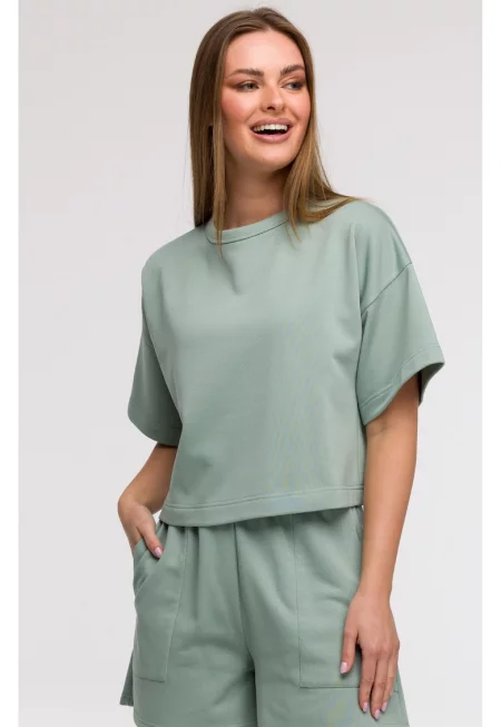 Оувърсайз блуза с къс ръкав -