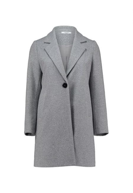 Палто с копчета - Сив меланж