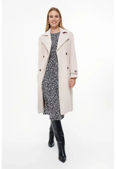 Палто с вълна - Светло бежово
