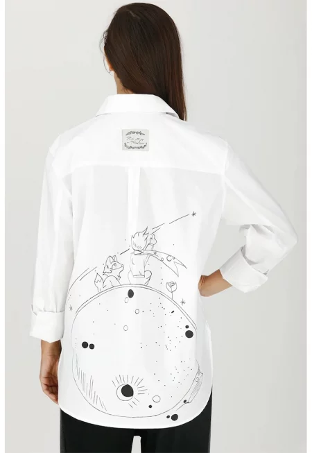 Памучна риза с фигурална шарка