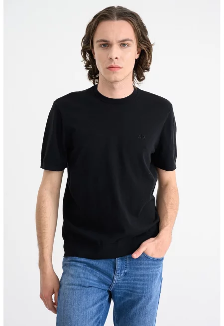 Памучна тениска с овално деколте