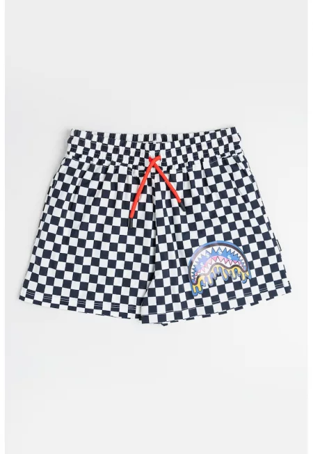 Памучни шорти Mosh Pit - Бял/Черен