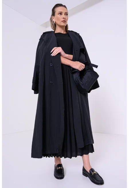 Плисирана дълга рокля